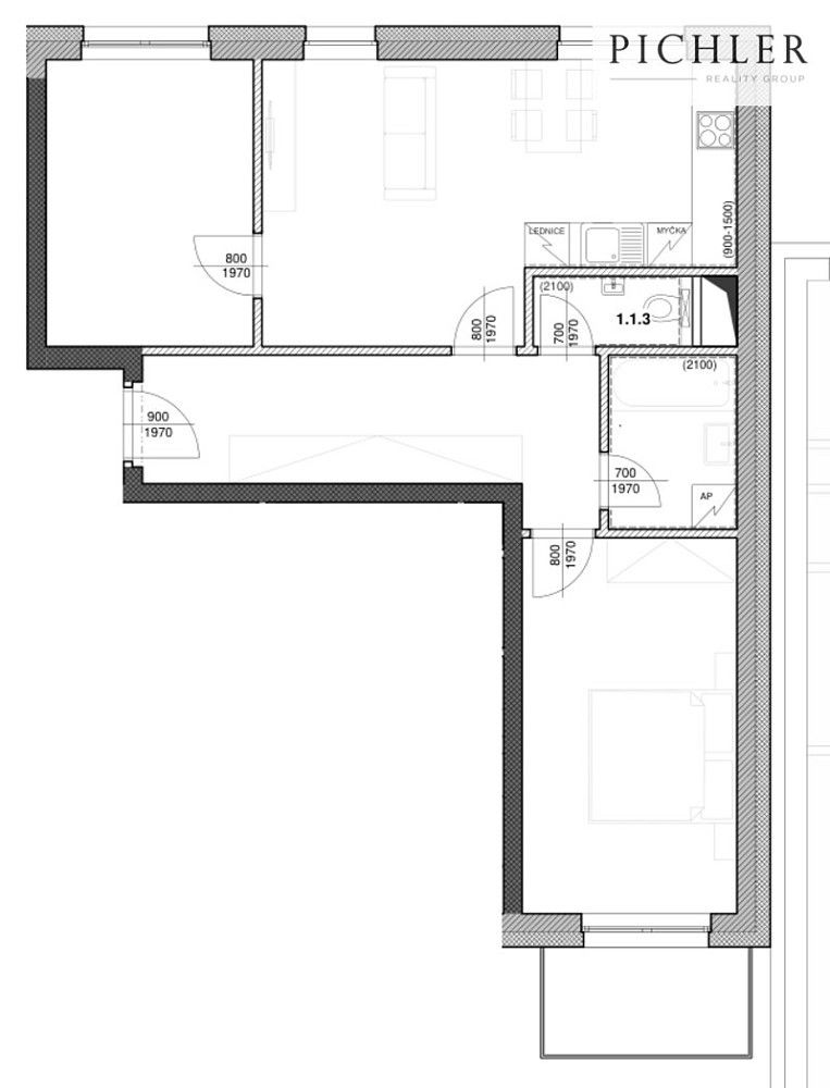3+kk, Nýřany, okres Plzeň-sever, Plzeňský kraj, 70 m² - 2