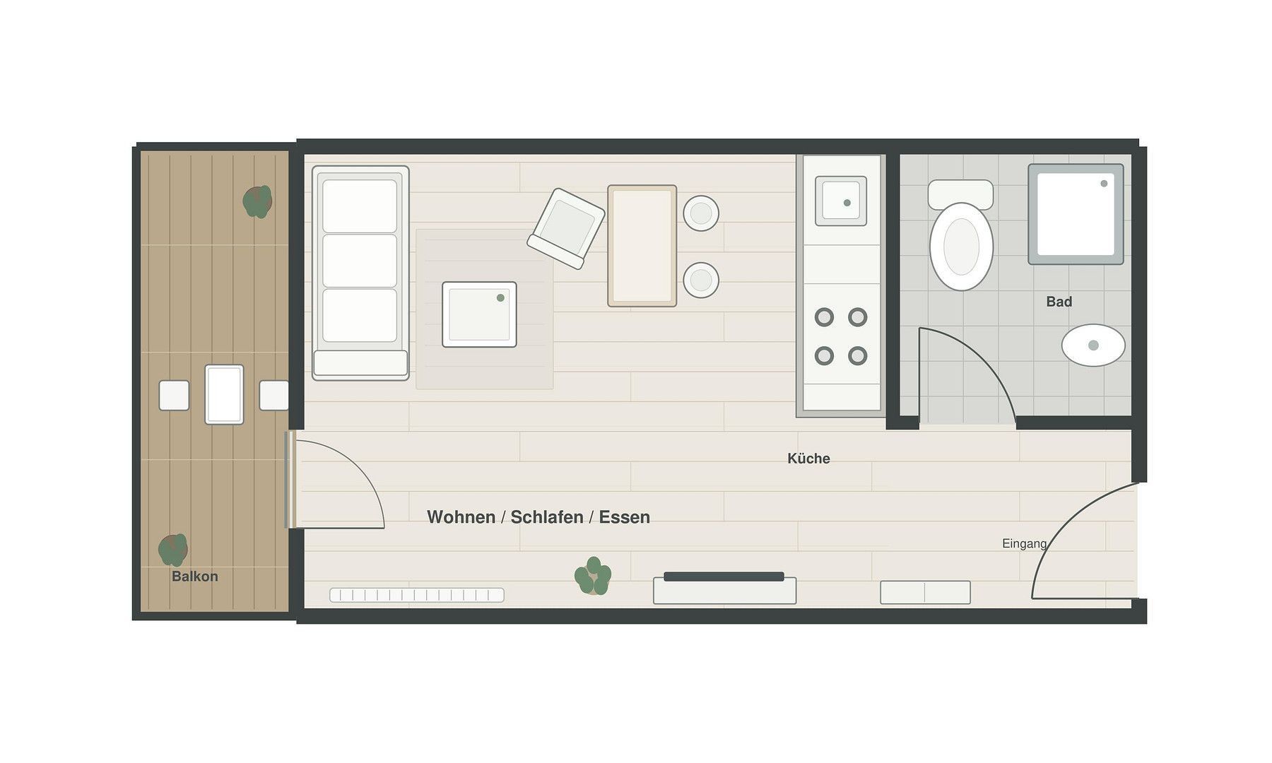 1+1, Brettergartenstr. 94 Nürnberg Schniegling Bayern 90427, 22 m² - 1