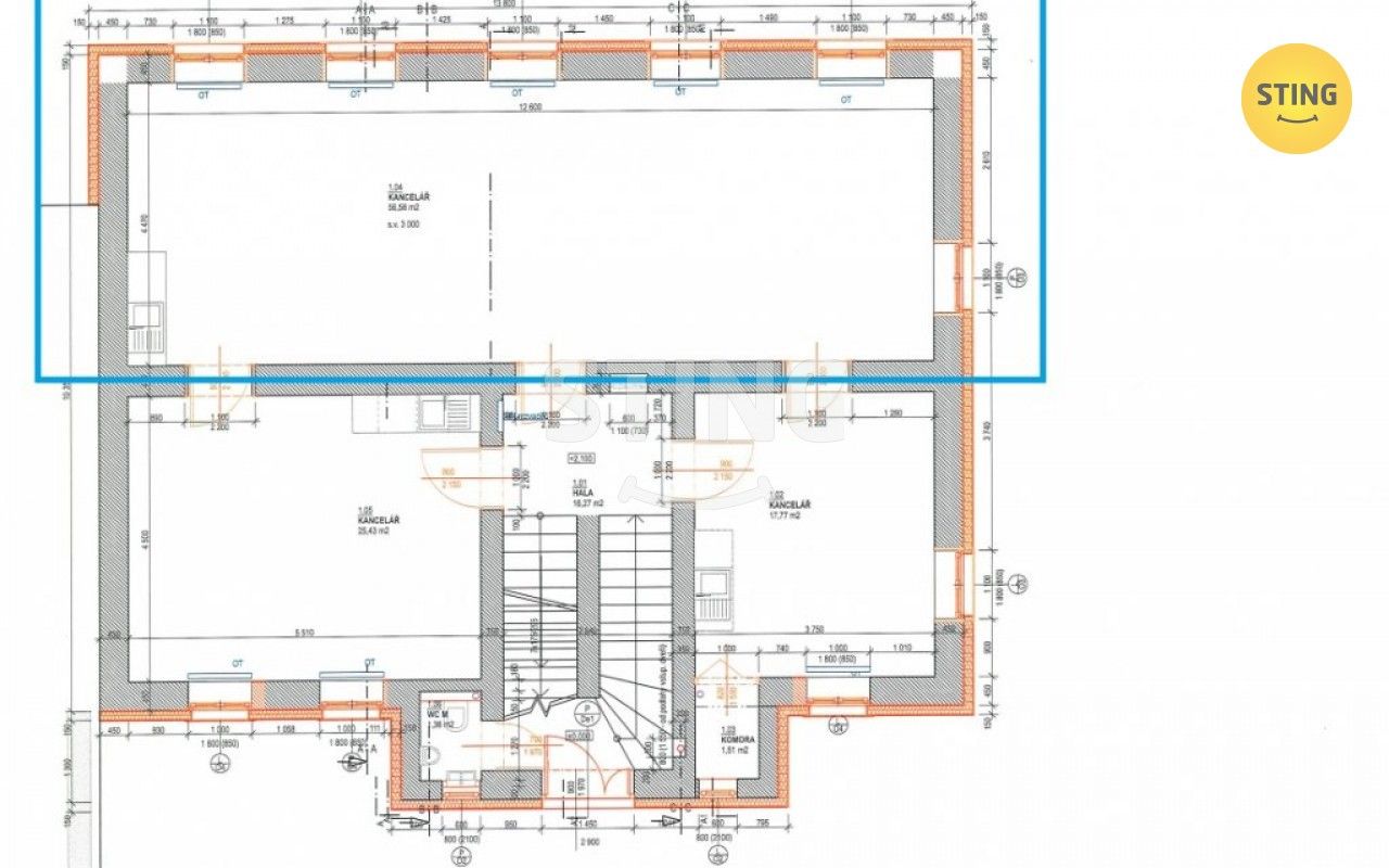 Pronájem kancelář - Prokopa Velikého, Ostrava, 56 m²