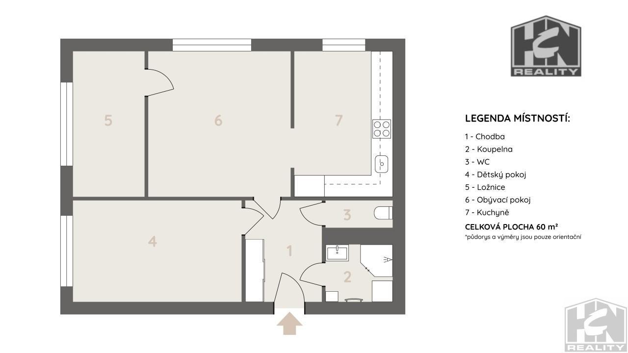 Byt 3+1 · 59 m² · Jizerská, Jablonec nad Nisou - 2