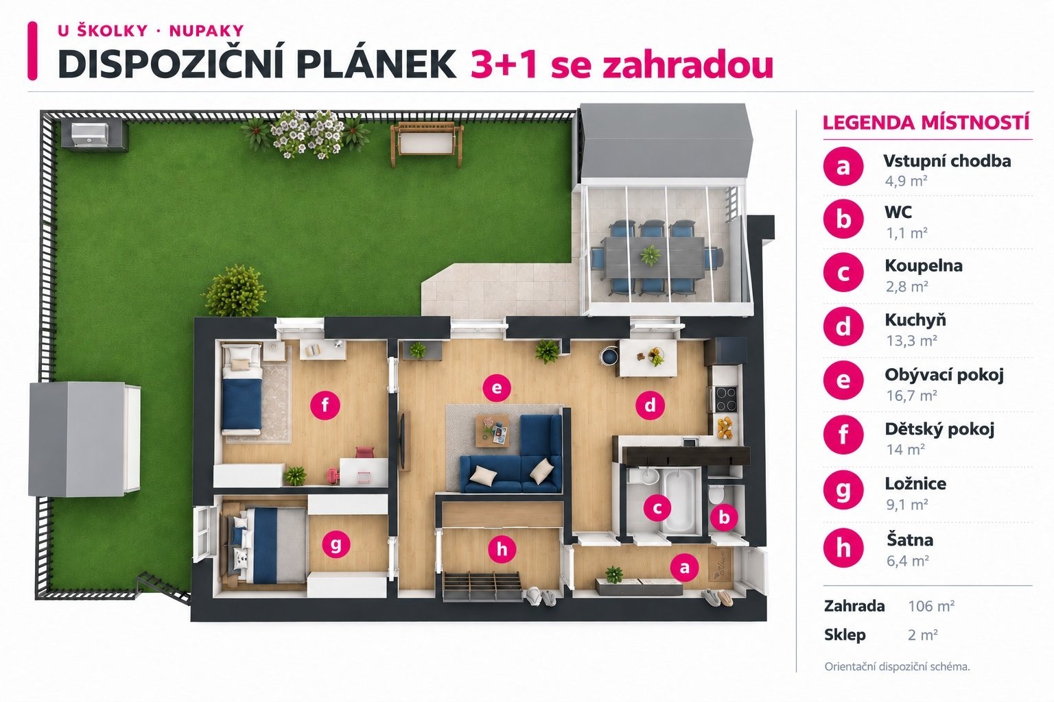 Byt 3+1 · 69 m² · U Školky, Nupaky - 4