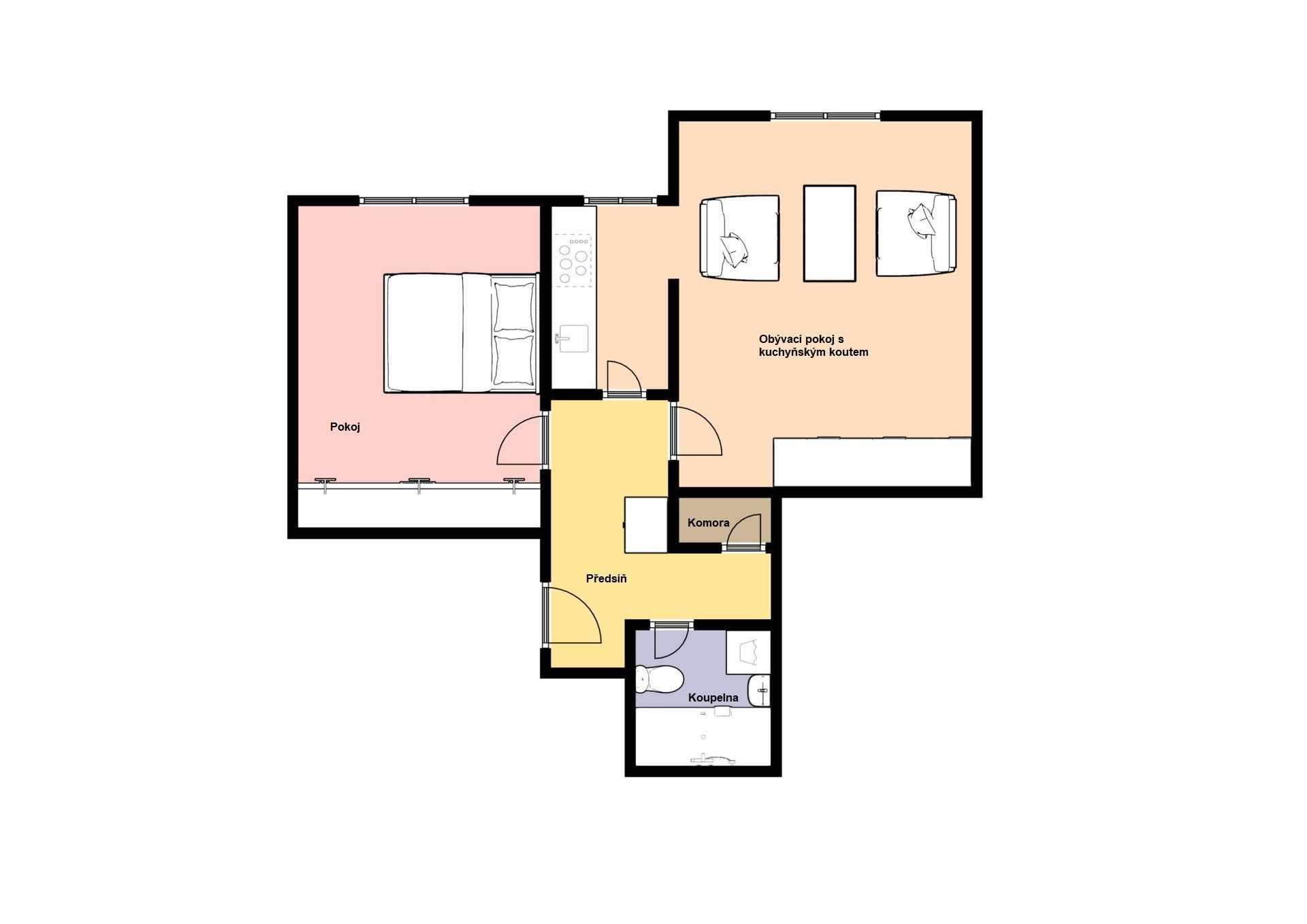 2+kk, Branická, Praha, 43 m² - 2