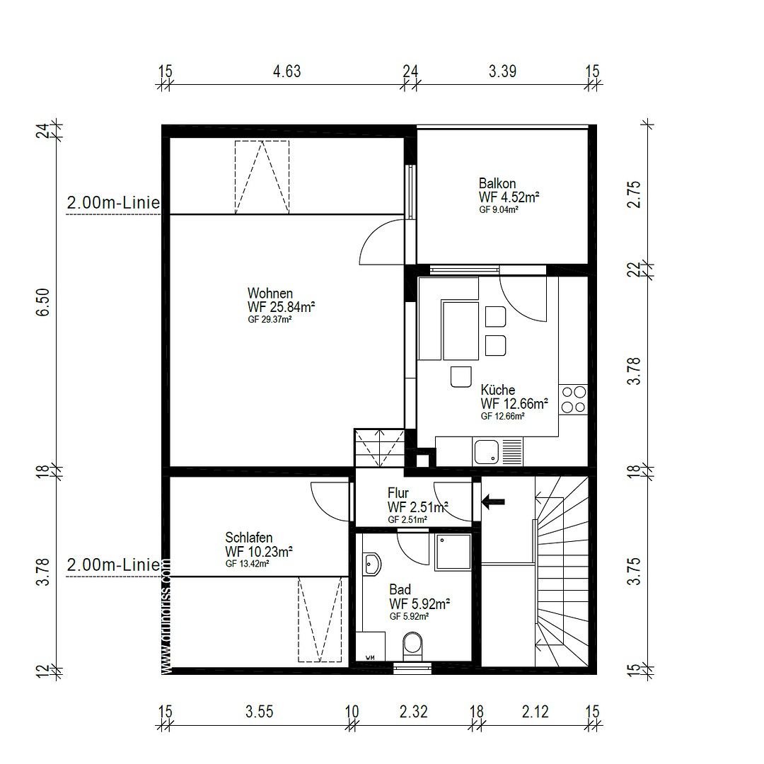2+1, Alte Chaussee Erfurt Waltersleben Thüringen 99097, 62 m² - 2