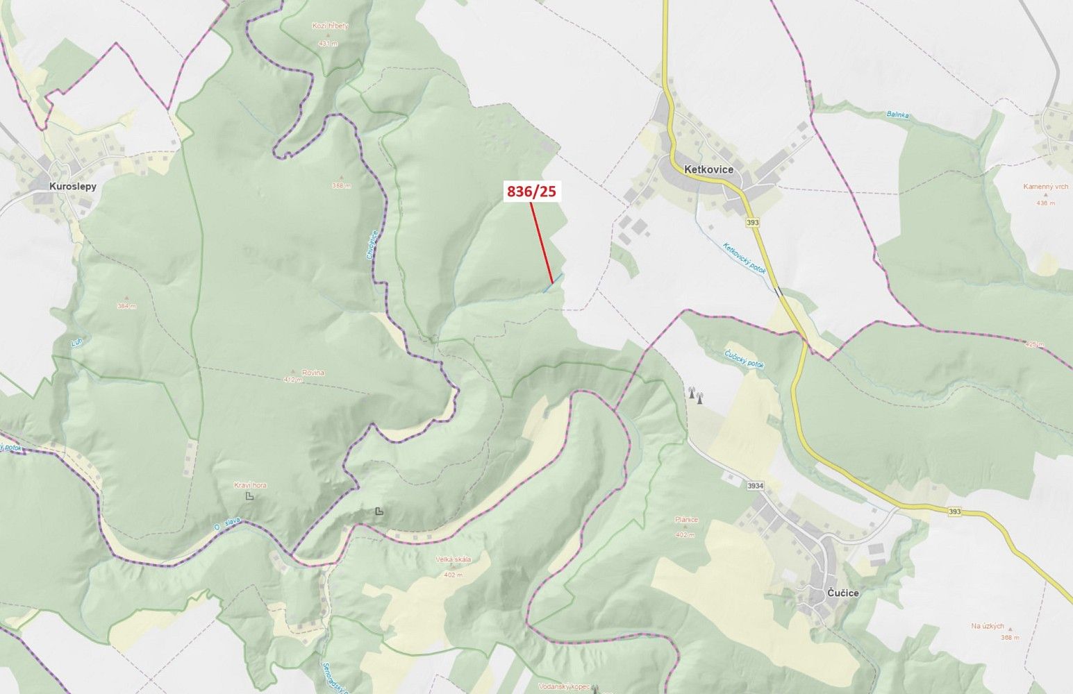 Les, 907 m²