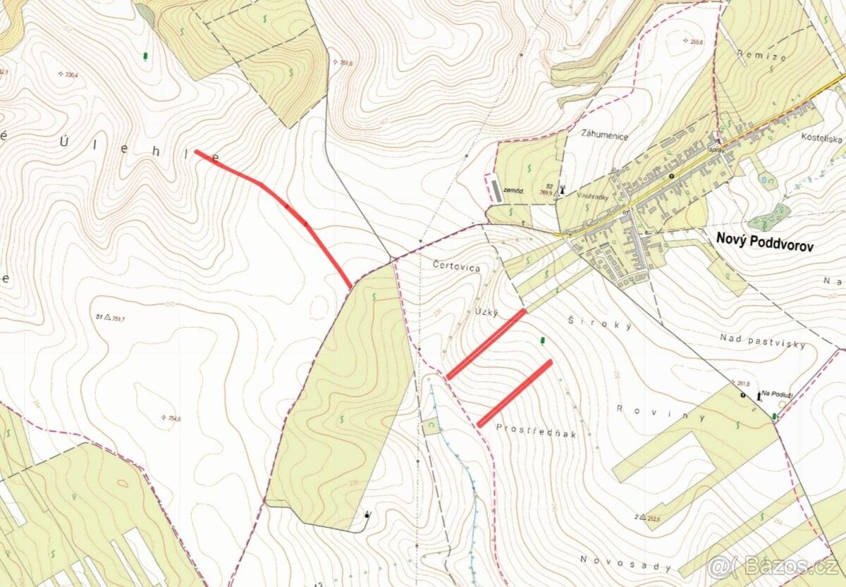 Prodej pozemek pro bydlení - Starý Poddvorov, 696 16