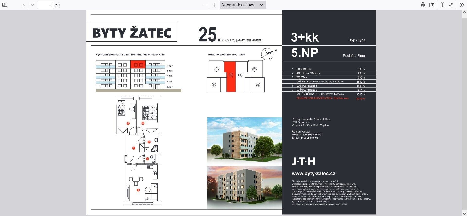 Prodej byt 3+kk - Husova, Žatec, 69 m²