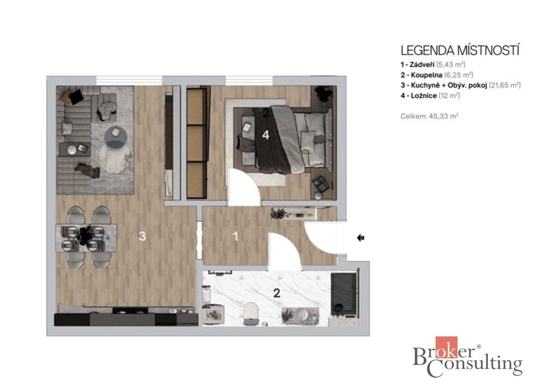 Prodej byt 2+kk - Kovařovicova, Ostrava, 45 m² - 5
