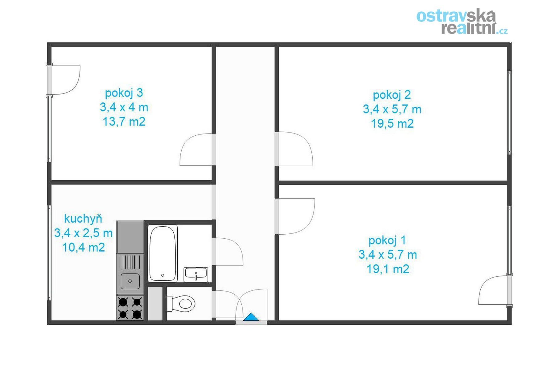 Pronájem byt 3+1 - Bohumínská, Ostrava, 74 m²