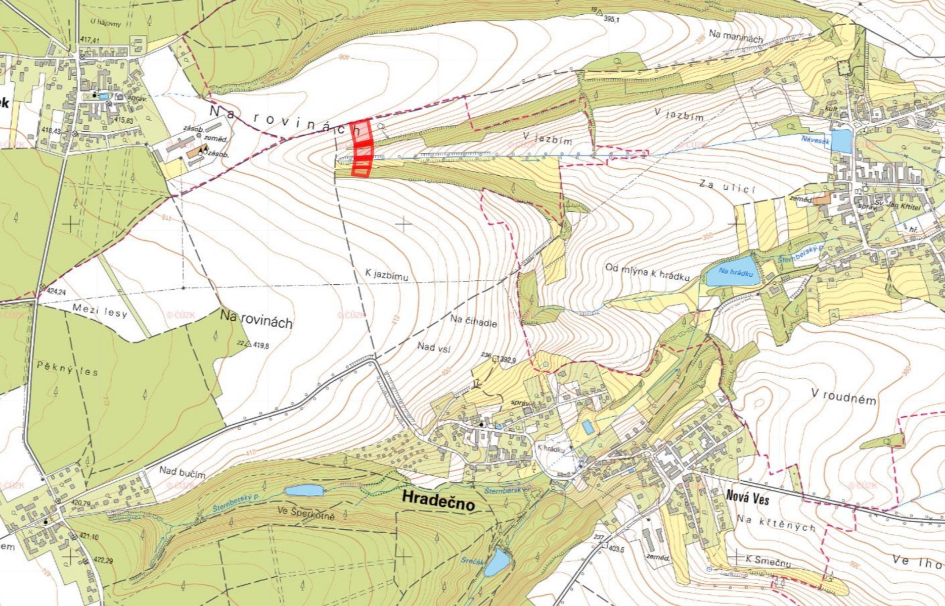 Prodej zemědělský pozemek - Hradečno