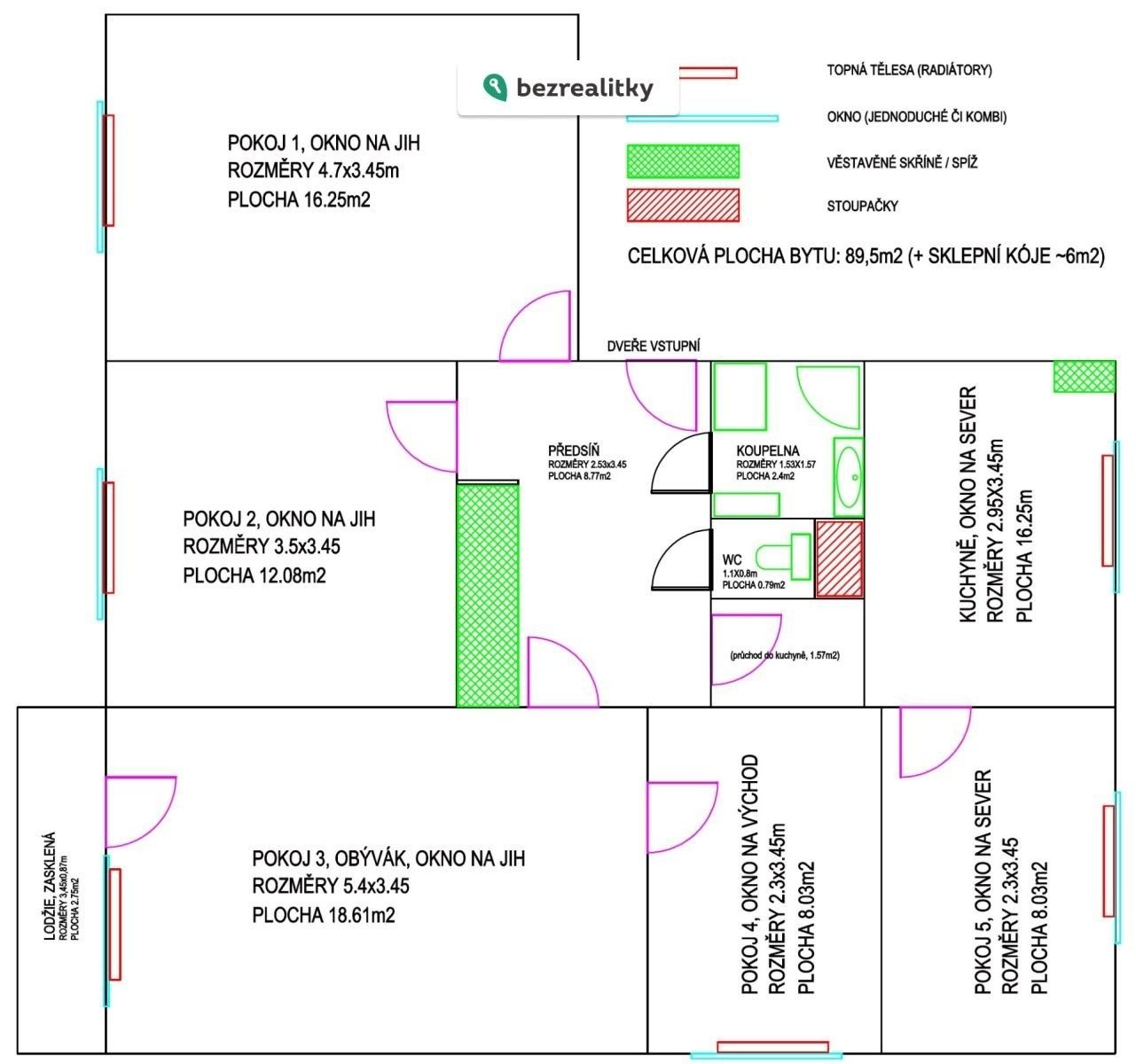 Byty, Arnošta z Pardubic, Pardubice, 89 m²
