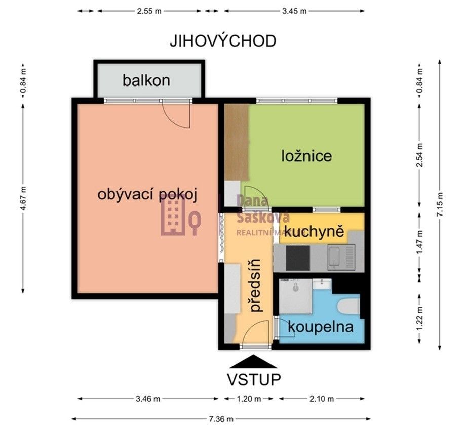 Byt 2+1 · 35 m² · sídliště Vajgar 560, Jindřichův Hradec III - 4