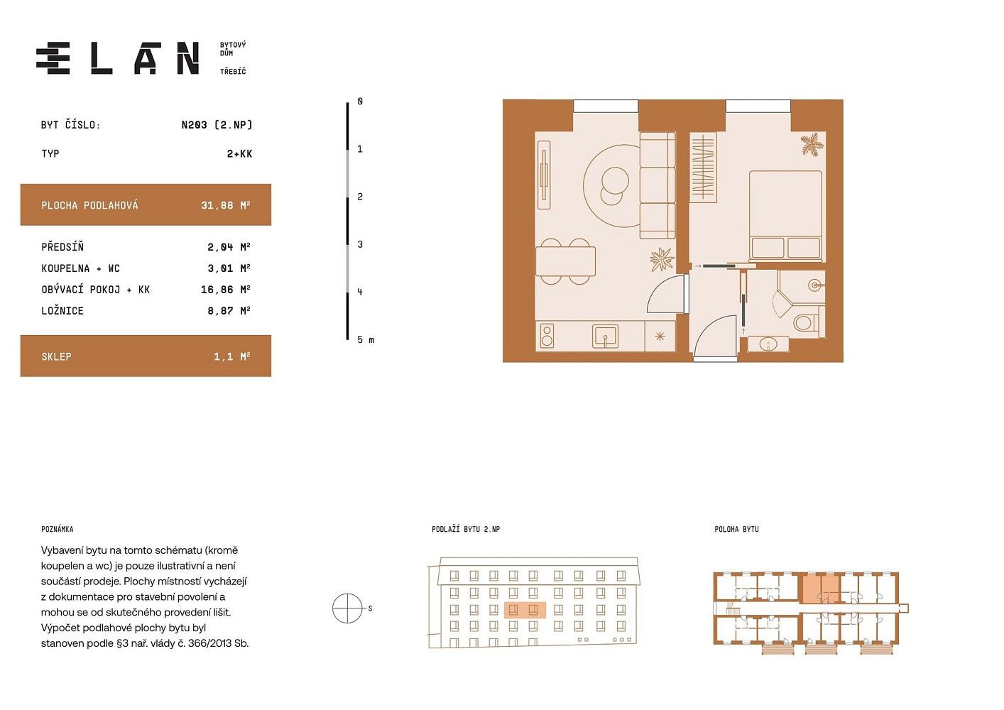 Byt 2+kk · 31 m² · Třebíč - Jejkov, Kraj Vysočina - 4