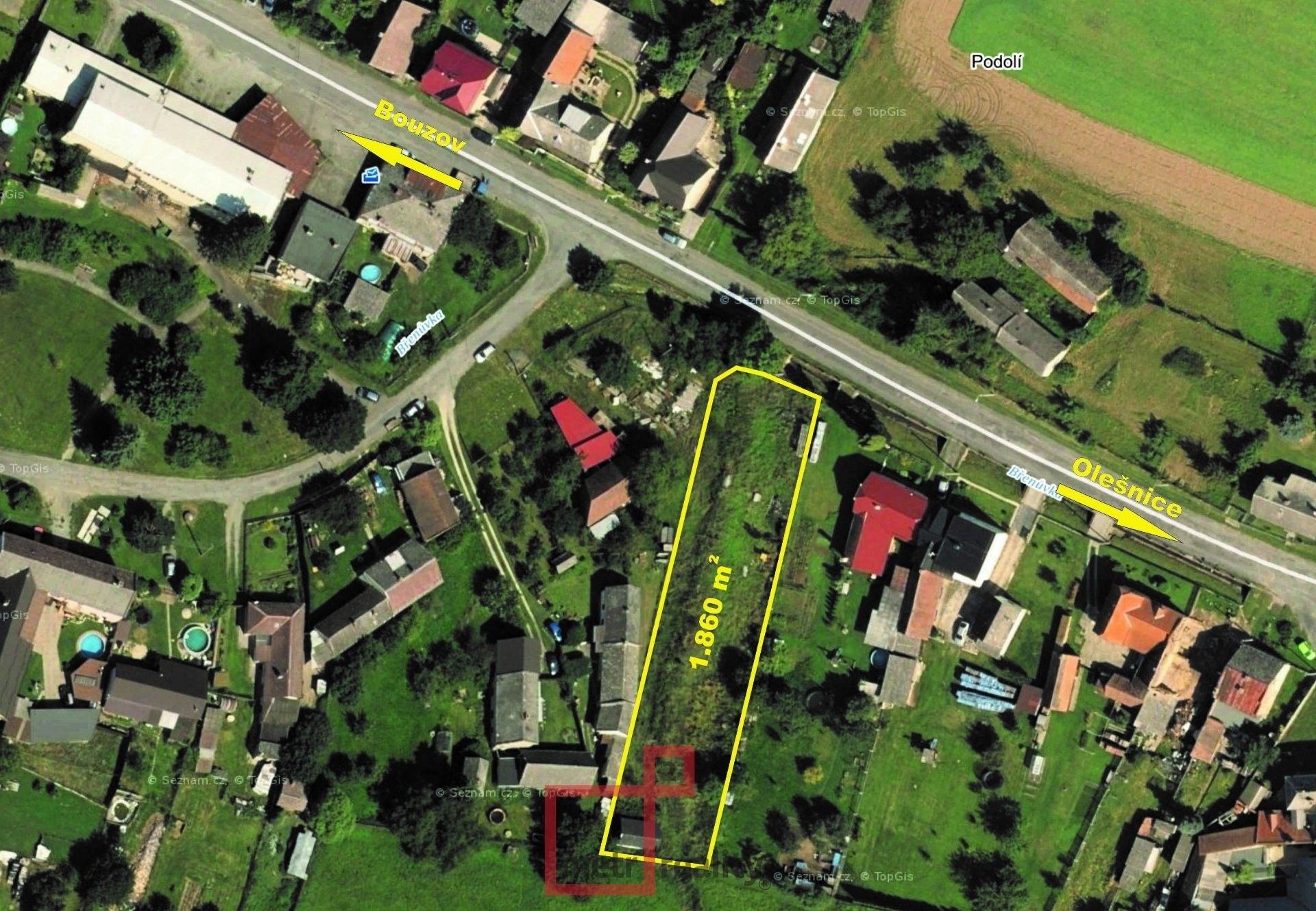 Pozemky pro bydlení, Bouzov, 1 860 m²