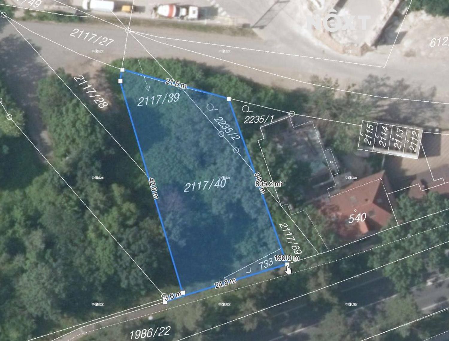 Komerční pozemek, 805 m²