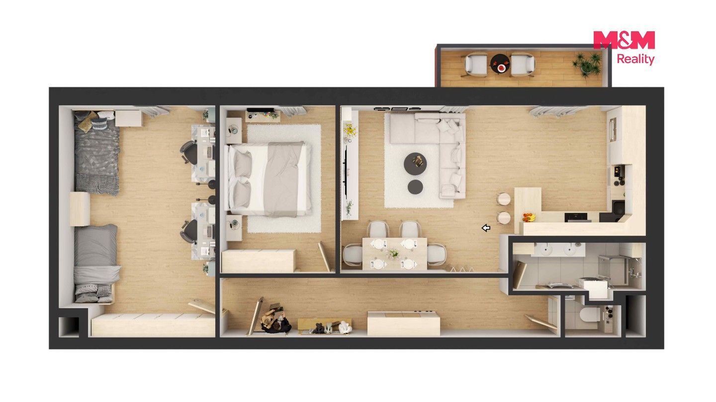 Byt 3+kk · 85 m² · Čestice - 3