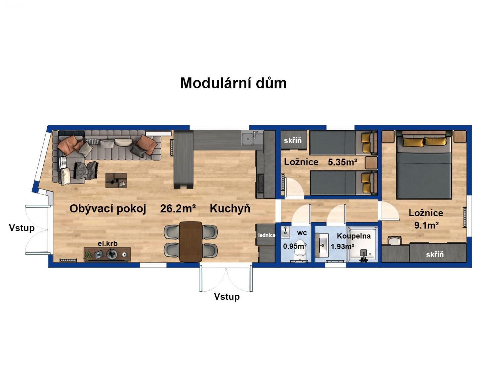Pronájem rodinný dům - Třtice, 43 m²