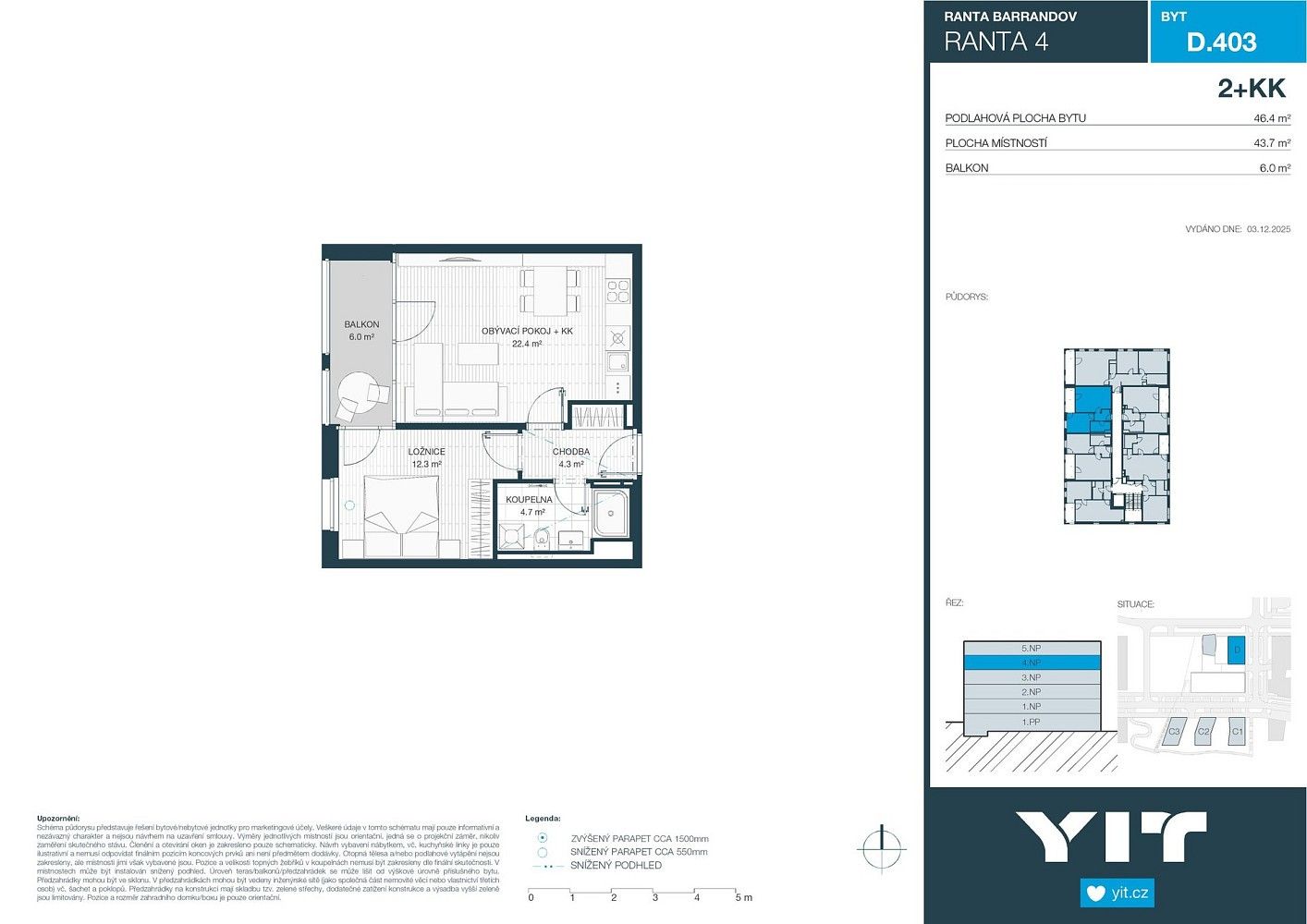 Prodej byt 2+kk - Praha - Hlubočepy, okres Praha 5, Hlavní město Praha, 44 m² - 2
