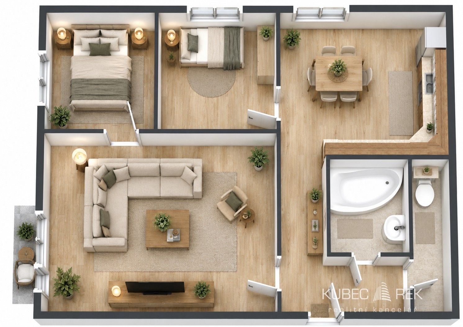 Byt 3+1 · 64 m² · Havanská 2827, Tábor - 3