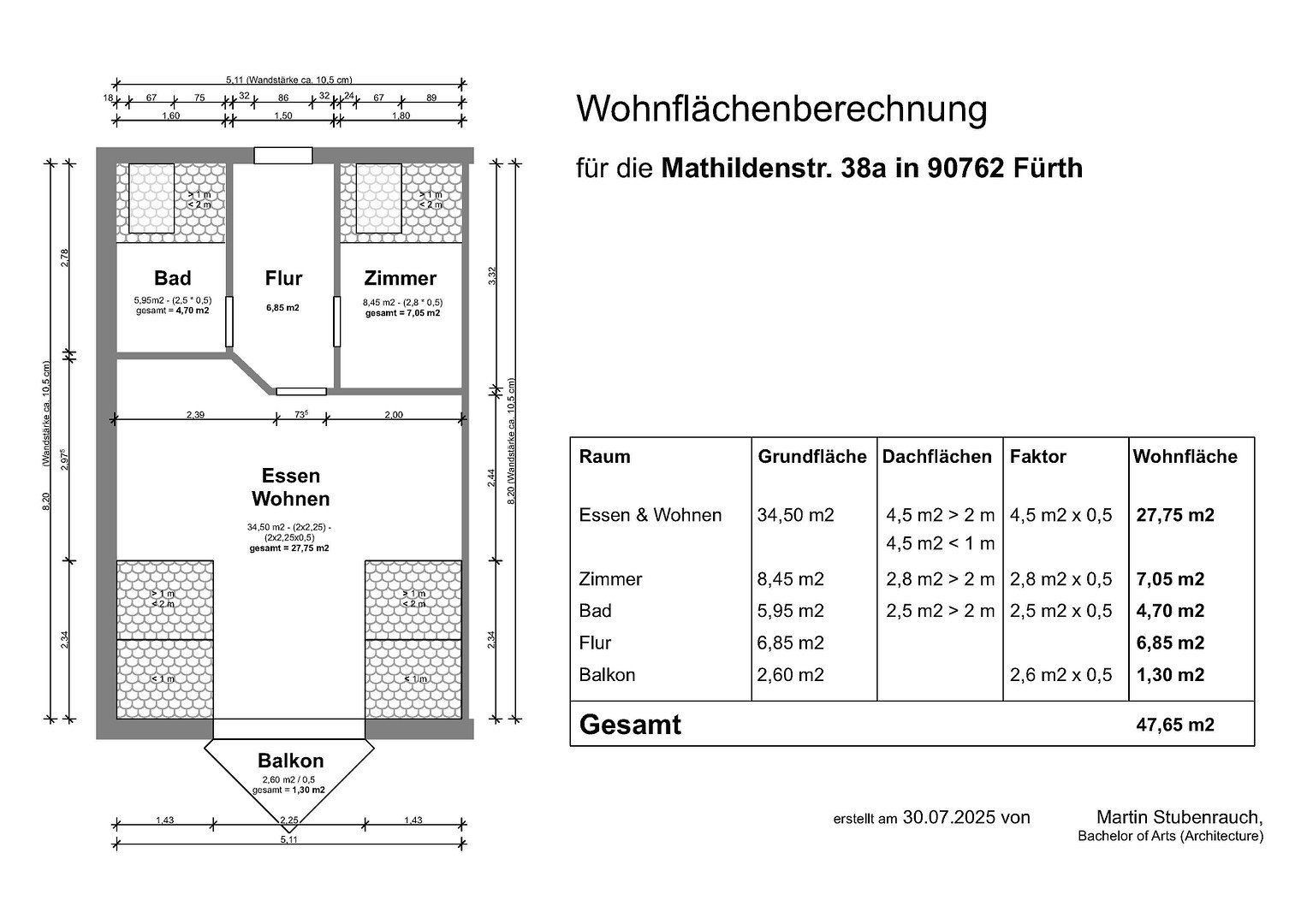 2+1, Mathildenstraße 38a Fürth Fürth Bayern 90762, 47 m² - 2