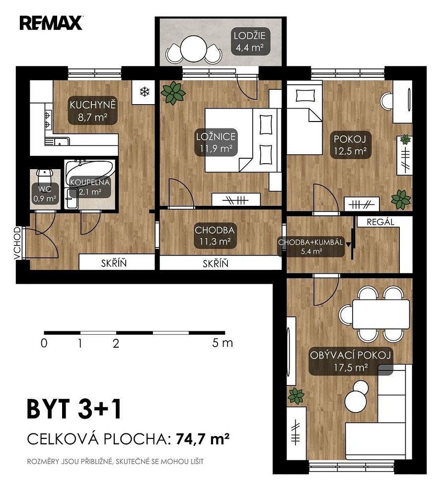 Byt 3+1 · 73 m² · Rožnov pod Radhoštěm, okres Vsetín, Zlínský kraj - 3