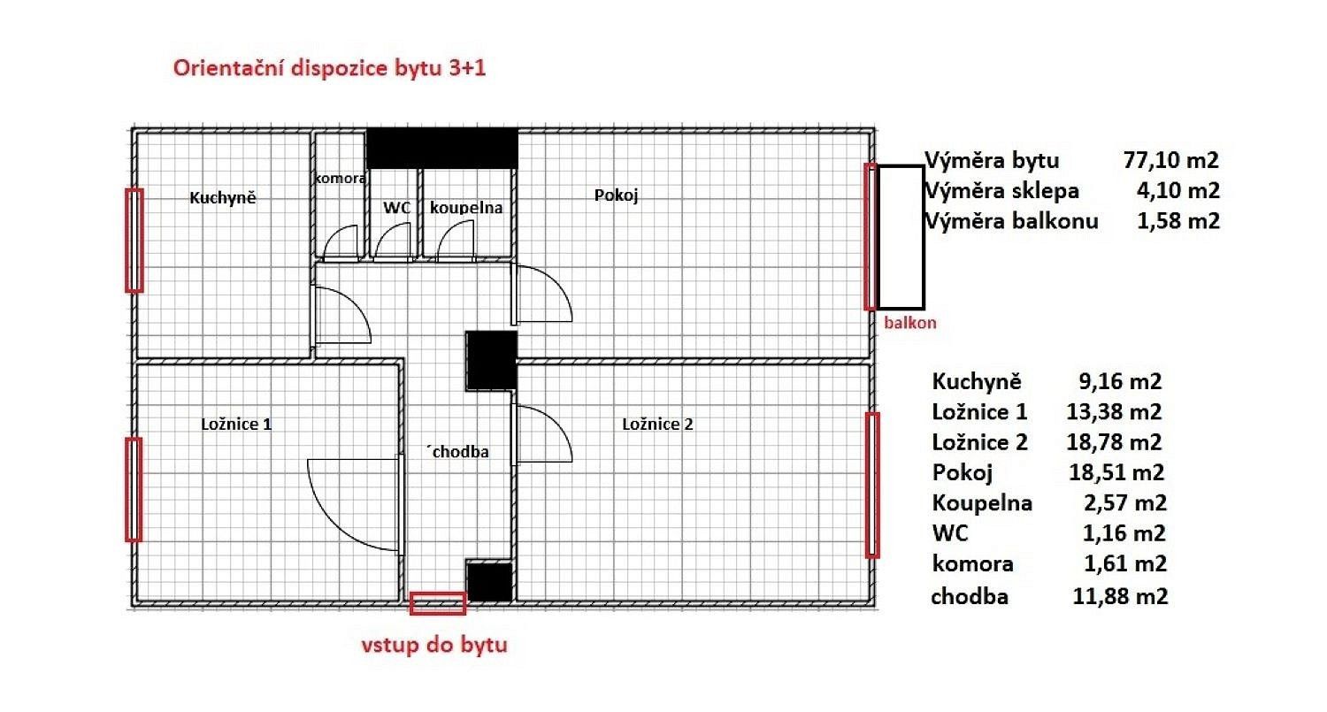 Byt 3+1 · 83 m² · Praha - Strašnice, okres Praha 10, Hlavní město Praha - 4