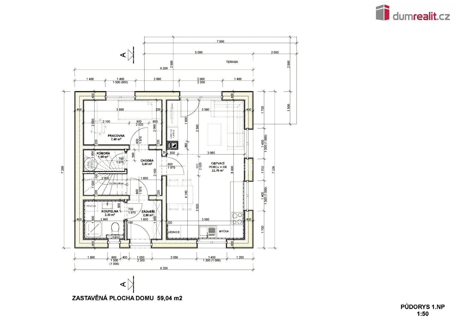 Prodej rodinný dům - Východní, Úherce, 85 m²