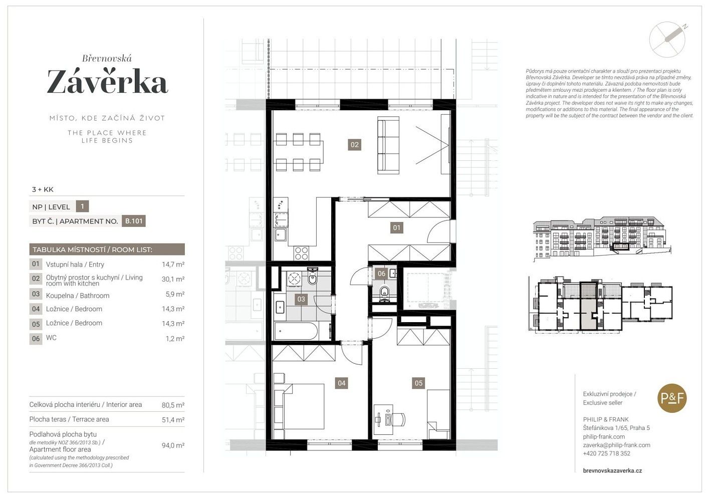 Prodej byt 3+kk - Závěrka, Praha 6 - Břevnov, 80 m² - 5