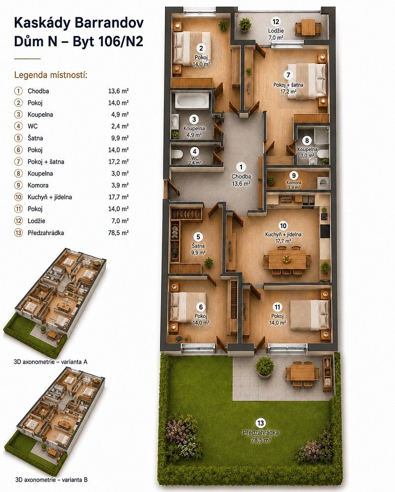 Byt 4+1 · 117 m² · Praha - Hlubočepy, okres Praha 5, Hlavní město Praha - 3