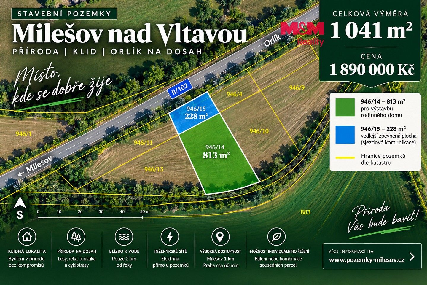 Pozemky pro bydlení, Milešov, okres Příbram - 1
