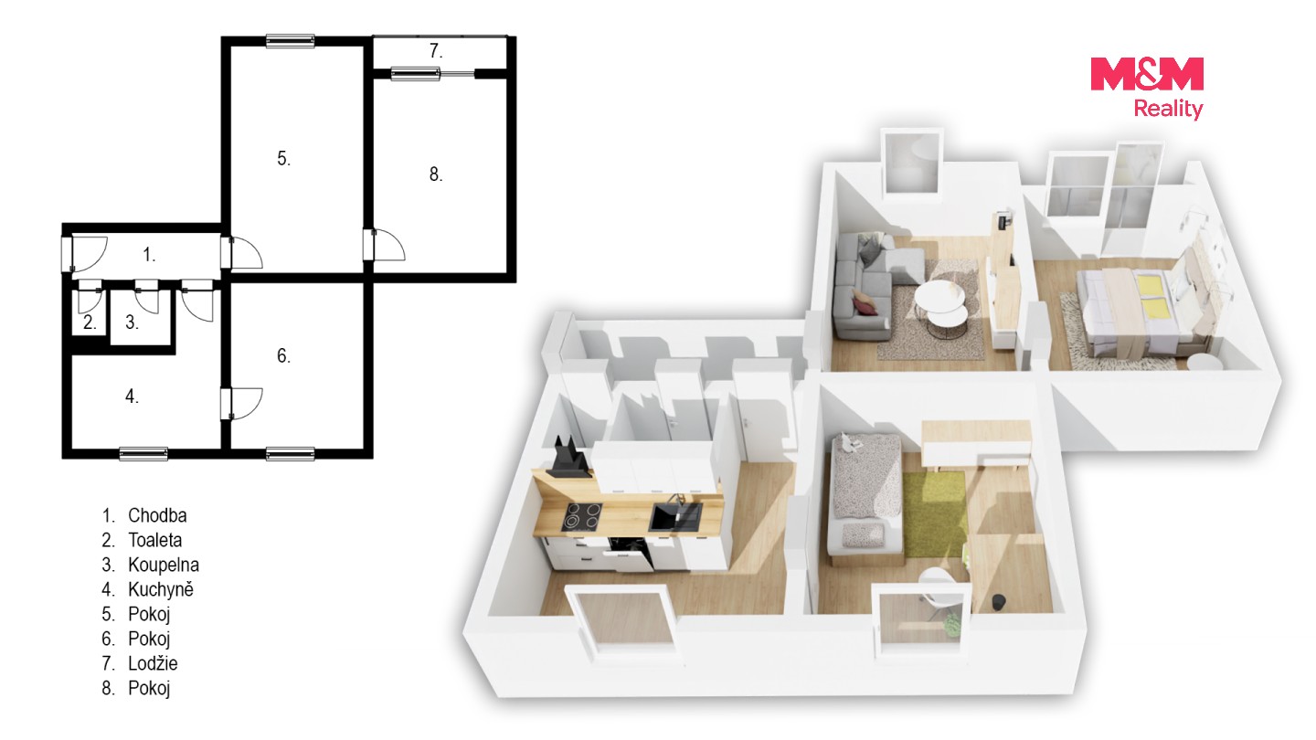 Byt 3+1 · 72 m² · U stadionu, Mladá Boleslav - 4