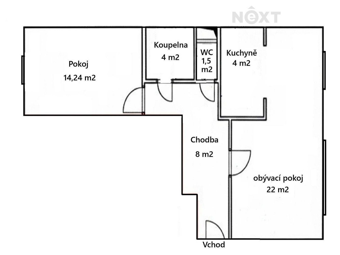 2+kk, Pardubice - Polabiny, Pardubický kraj, 53 m² - 2