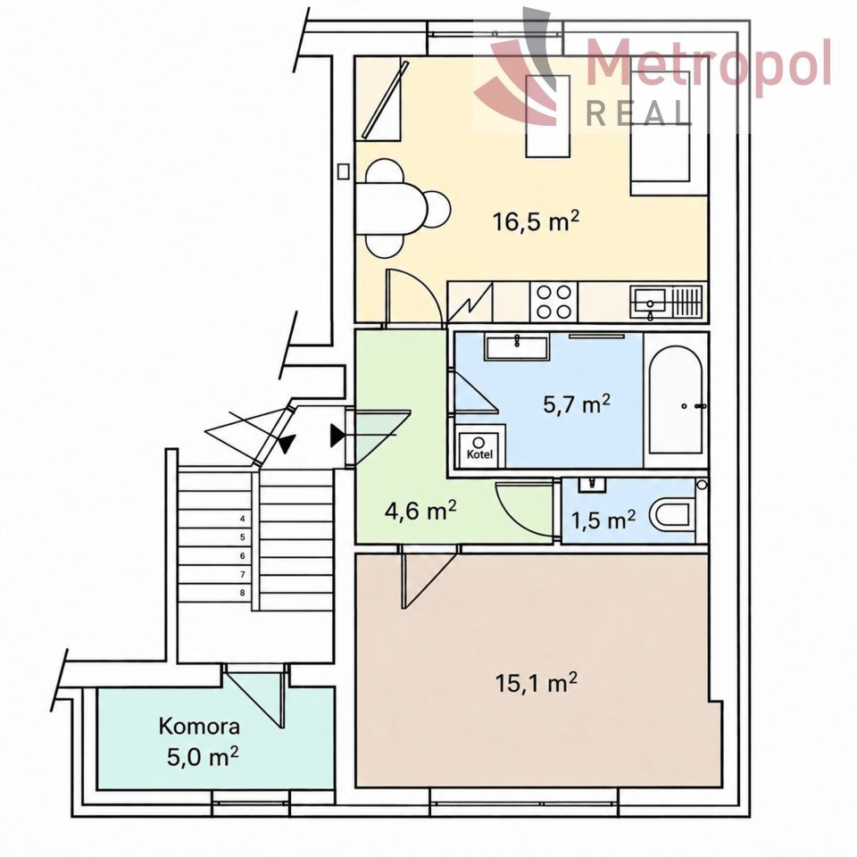 2+kk, U Šumavy 352, Praha Dolní Měcholupy, 43 m² - 2