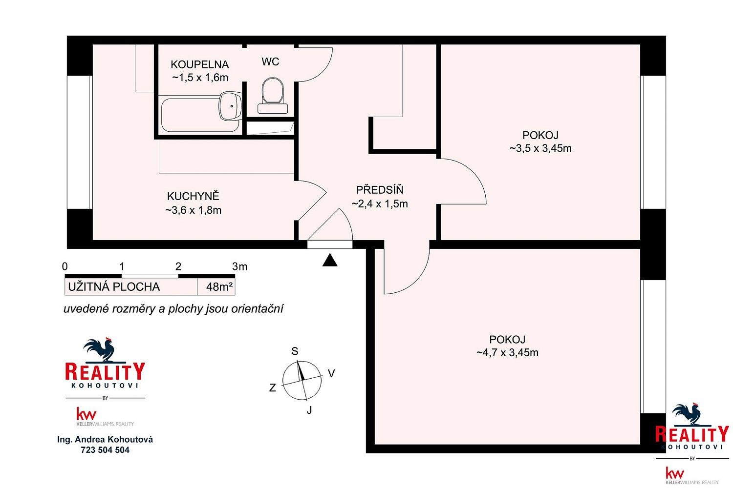 2+1, Tábor, Jihočeský kraj, 49 m² - 2