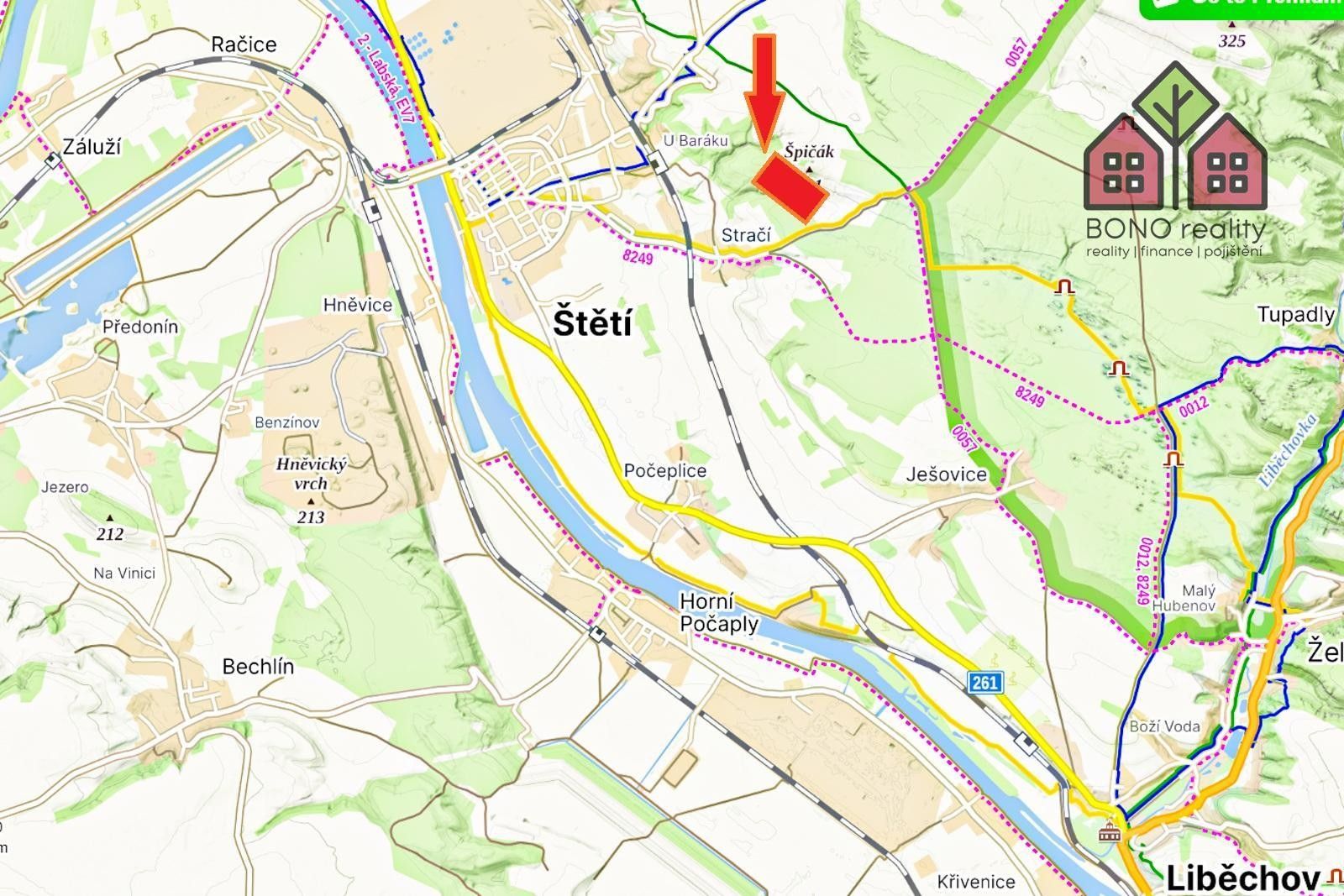 Prodej zemědělský pozemek - Stračí, Štětí, 36 791 m² - 5