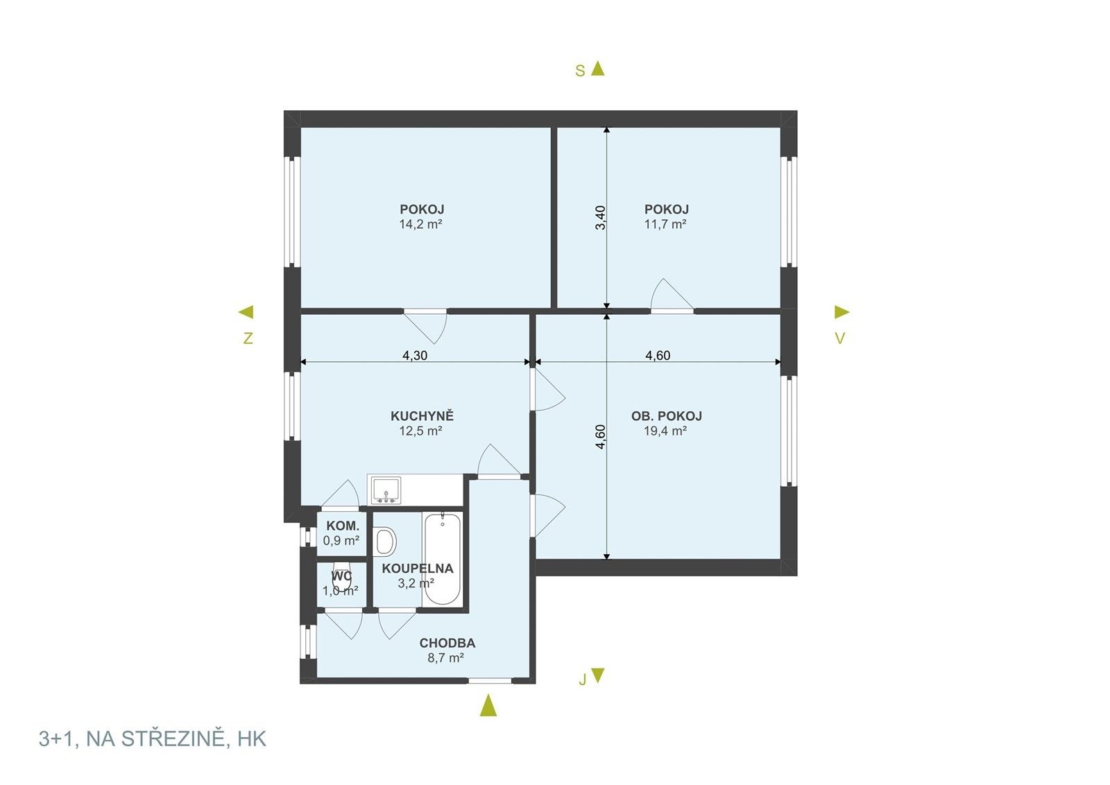 Byt 3+1 · 72 m² · Na Střezině  , Hradec Králové - 3