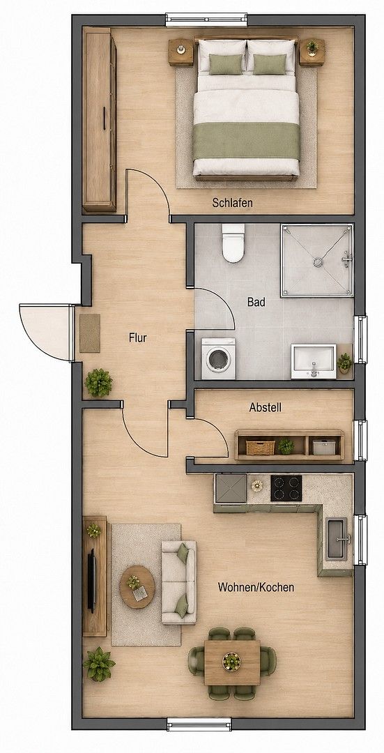 2+1, , Braniborsko, 46 m² - 1