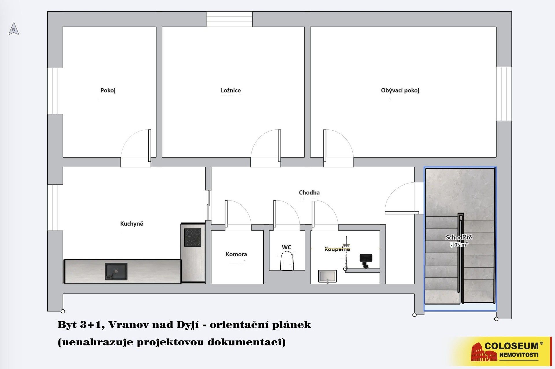 Prodej byt 3+1 - Vranov nad Dyjí, 65 m² - 5