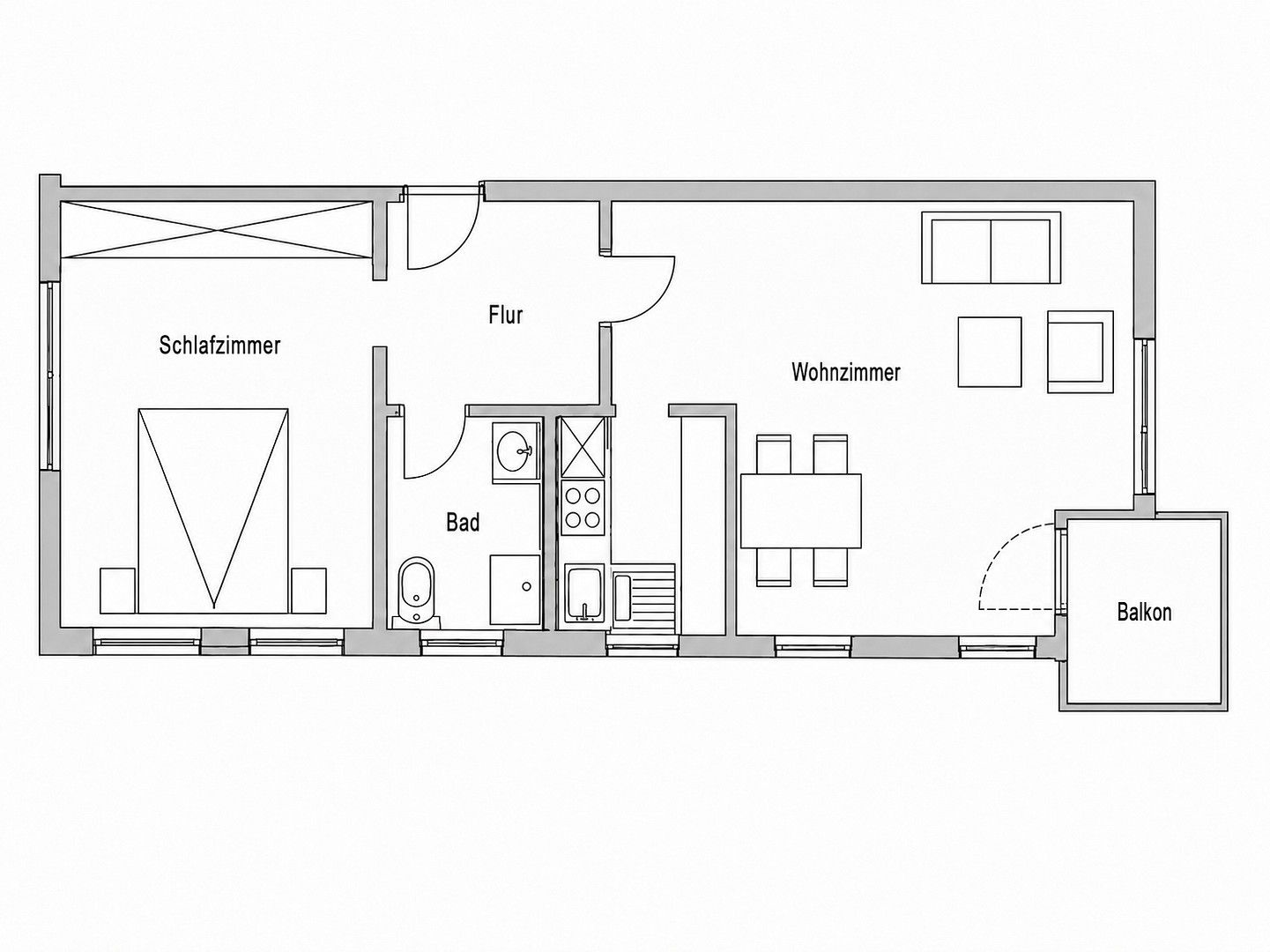 2+1, August-Bebel-Str. 7b Bielefeld Bielefeld Nordrhein-Westfalen 33602, 58 m² - 1
