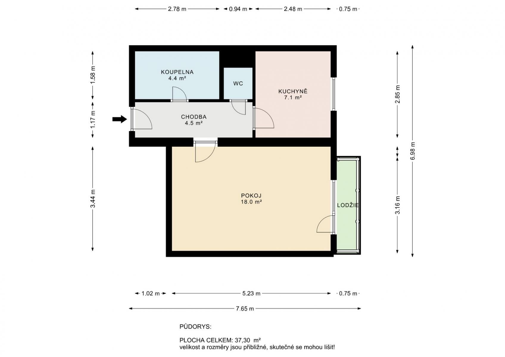 Prodej byt 1+1 - Nová Cerekev, 35 m²