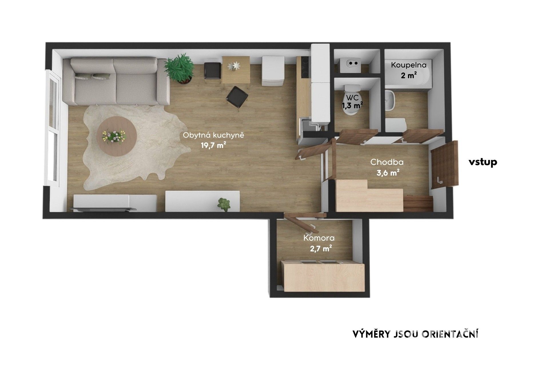 Prodej byt 1+kk - Samohelova, Praha, 29 m²