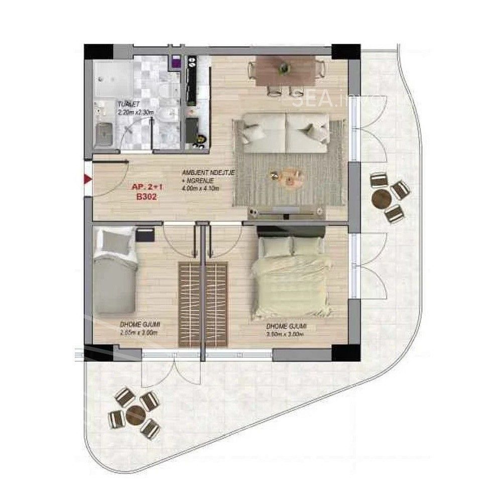 Byt 3+kk, 64 m²