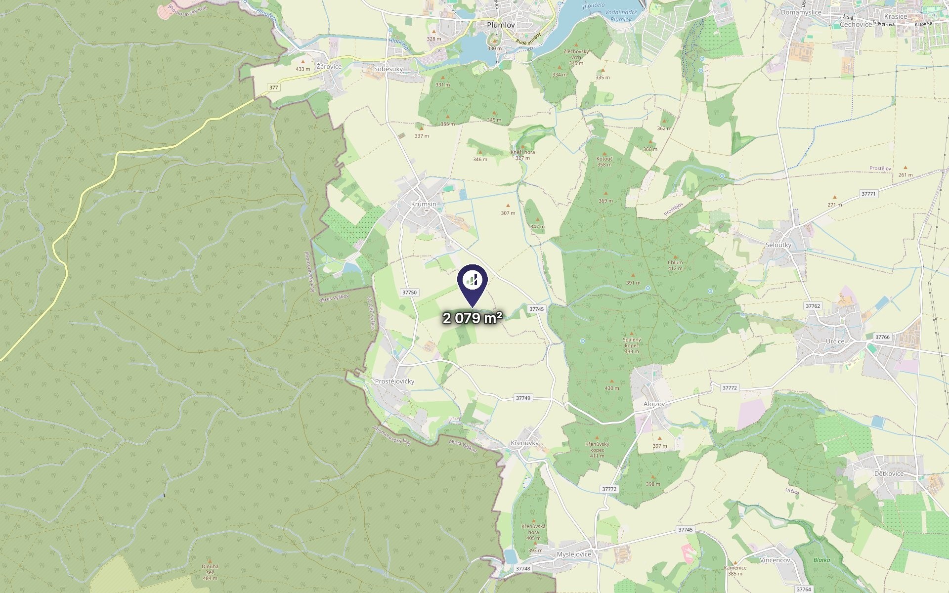 Louka · 2 079 m² · Prostějovičky - 3