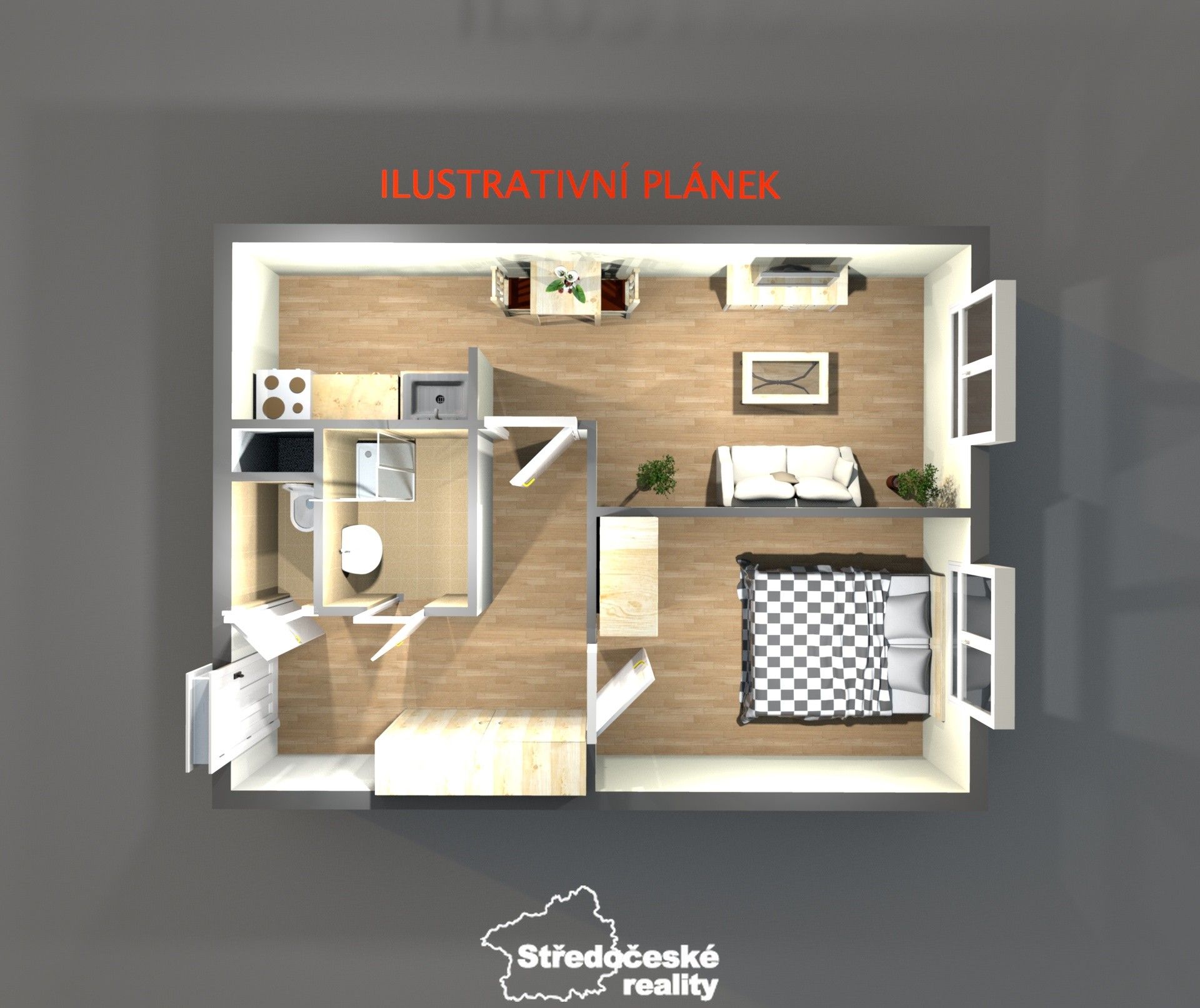 Pronájem byt 2+kk - Boloňská, Praha, 43 m²