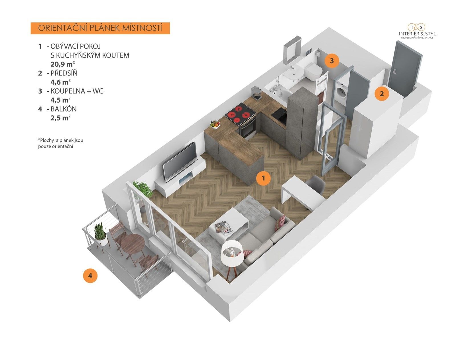 Pronájem byt 1+kk - Kolbenova 1055, Praha, 30 m²