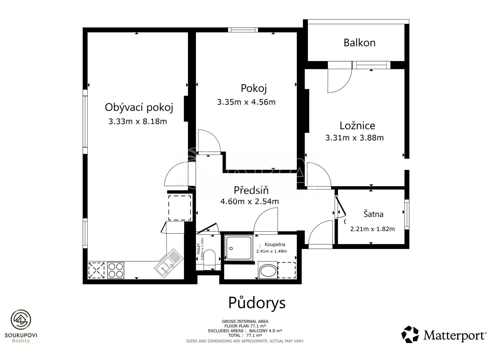 Byt 3+kk · 81 m² · Kublov - 4