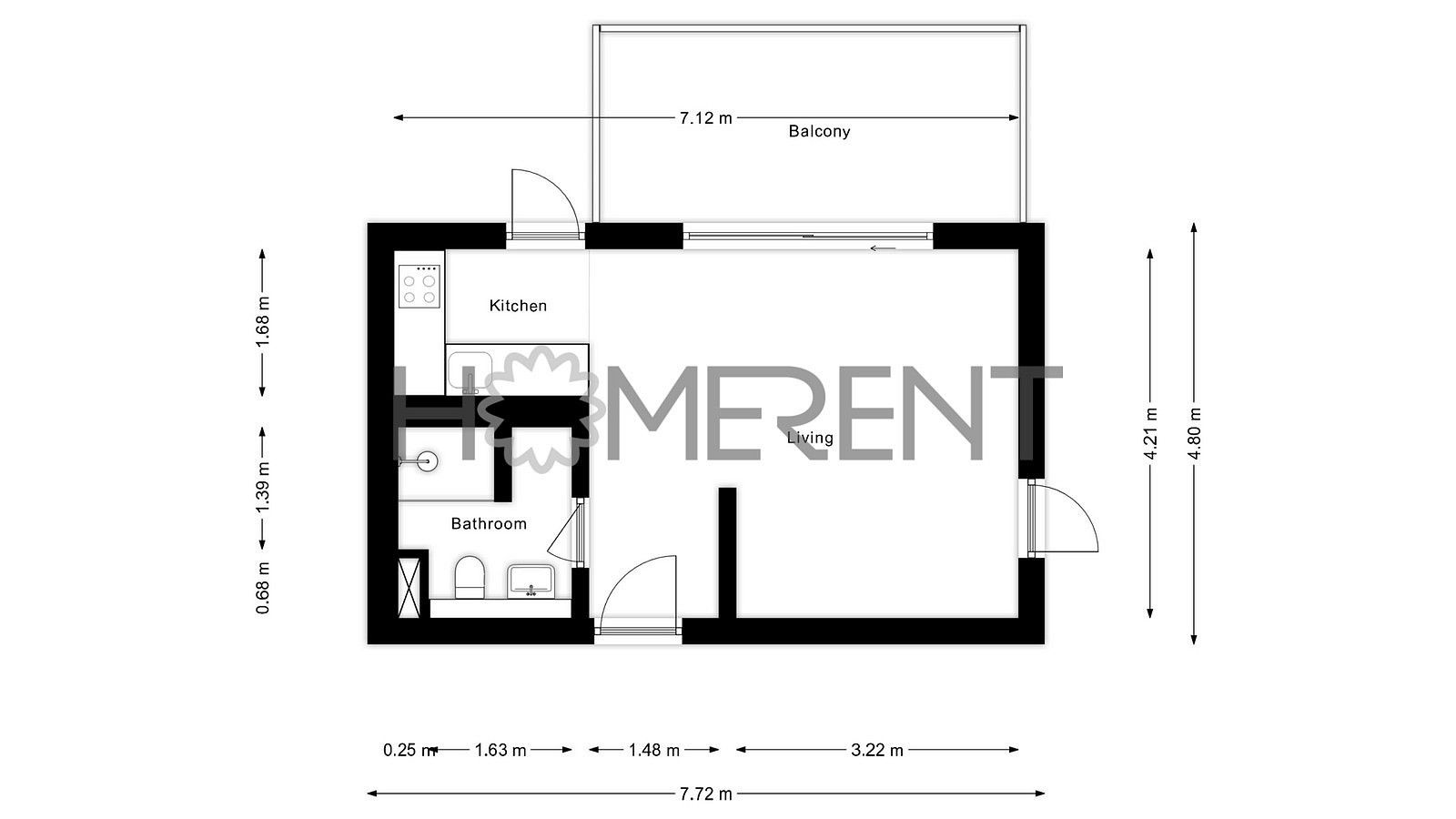 Byt 1+kk · 34 m² · Ke Hřišti, Černošice, okres Praha-západ - 4
