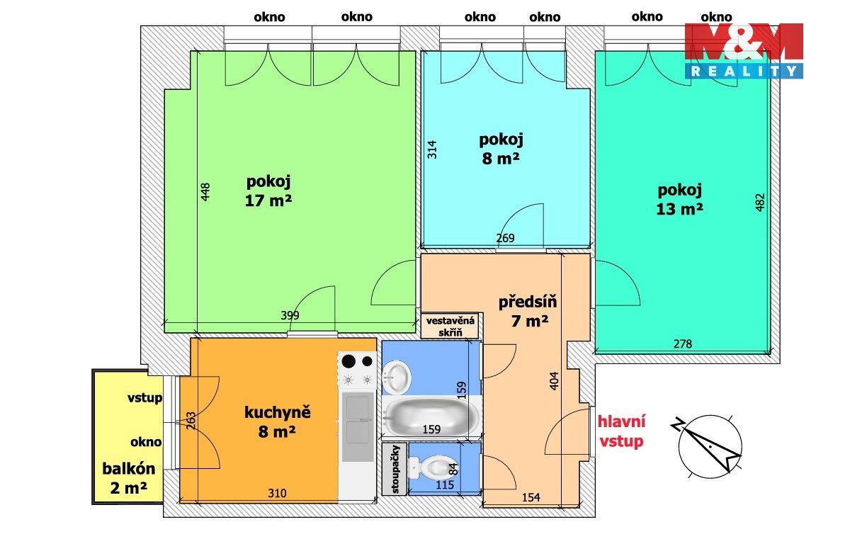 Prodej byt 3+1 - Nedbalova, Ostrava, 62 m²