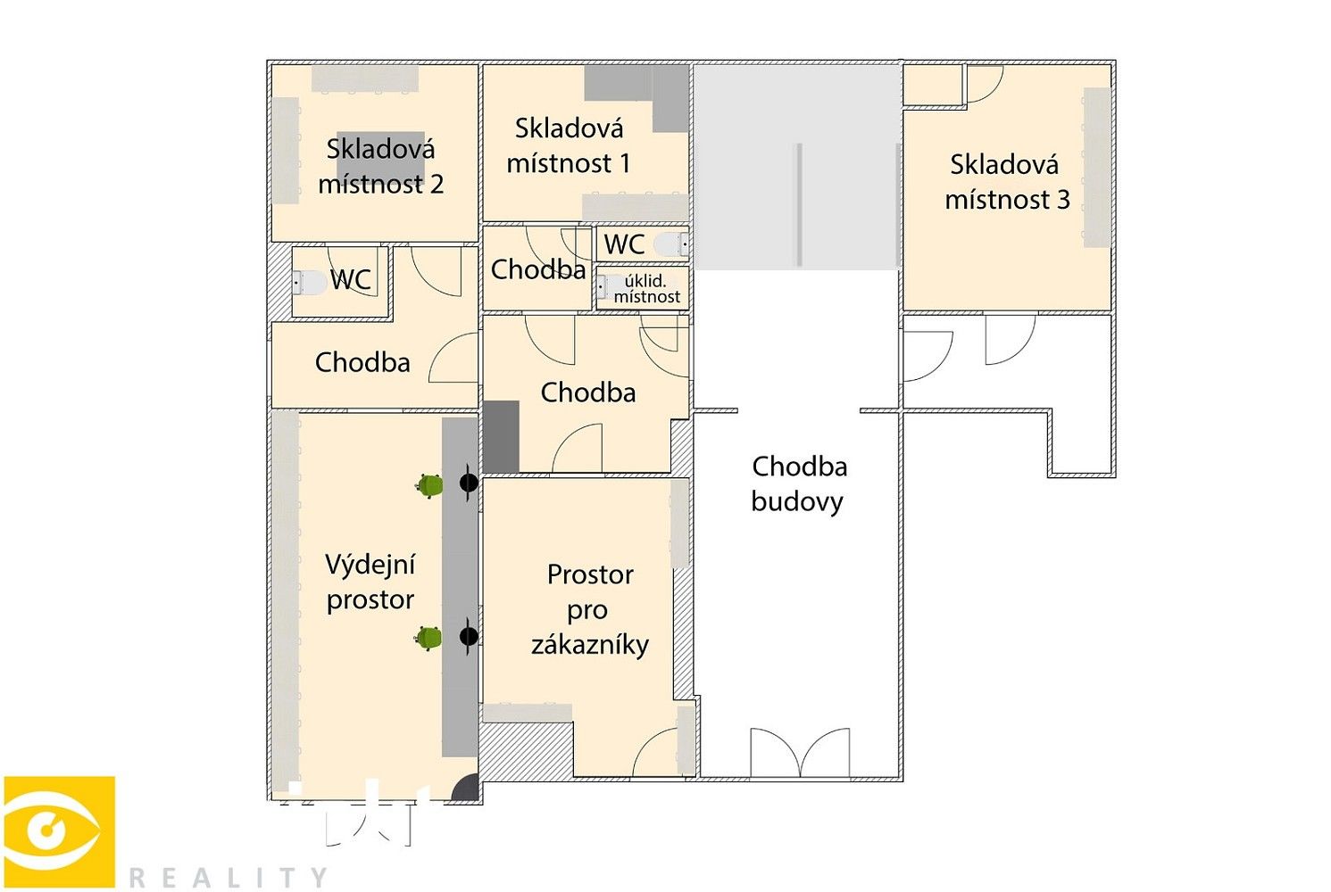Obchodní prostory, Praha - Kamýk, okres Praha 12, Hlavní město Praha, 95 m² - 2