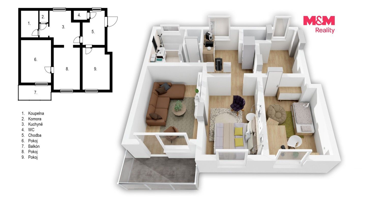 3+1, Mrštíků, Pardubice, 75 m² - 2