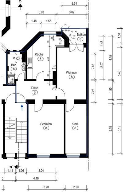 3+1, Düsseldorf Bilk Nordrhein-Westfalen 40225, 76 m² - 1